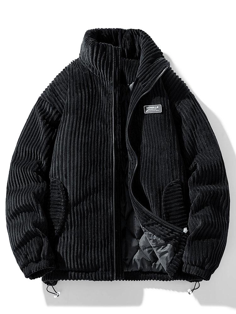 Veste d'hiver homme matelassée en velours côtelé chaude