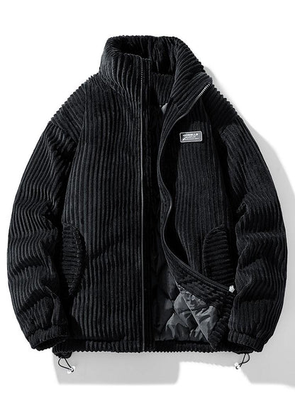 Veste d'hiver homme matelassée en velours côtelé chaude