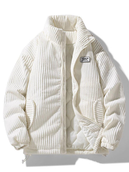 Veste d'hiver homme matelassée en velours côtelé chaude