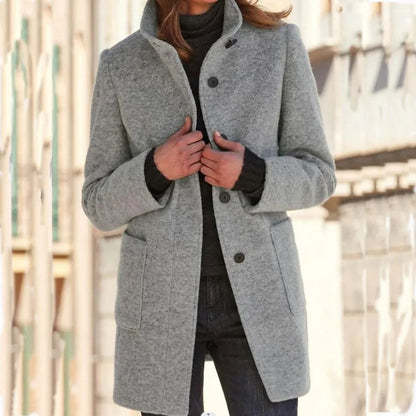 Manteau en duvet et laine chaud et élégant
