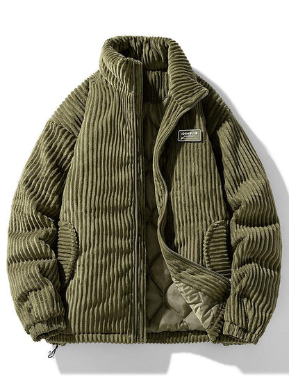 Veste d'hiver homme matelassée en velours côtelé chaude