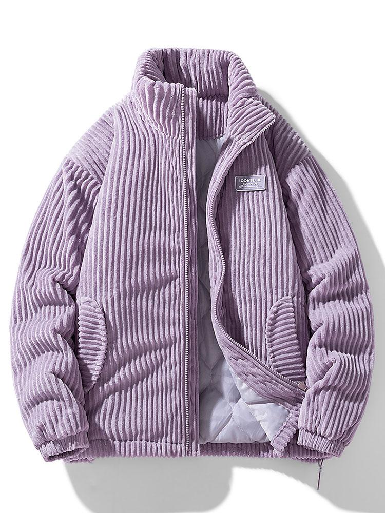 Veste d'hiver homme matelassée en velours côtelé chaude