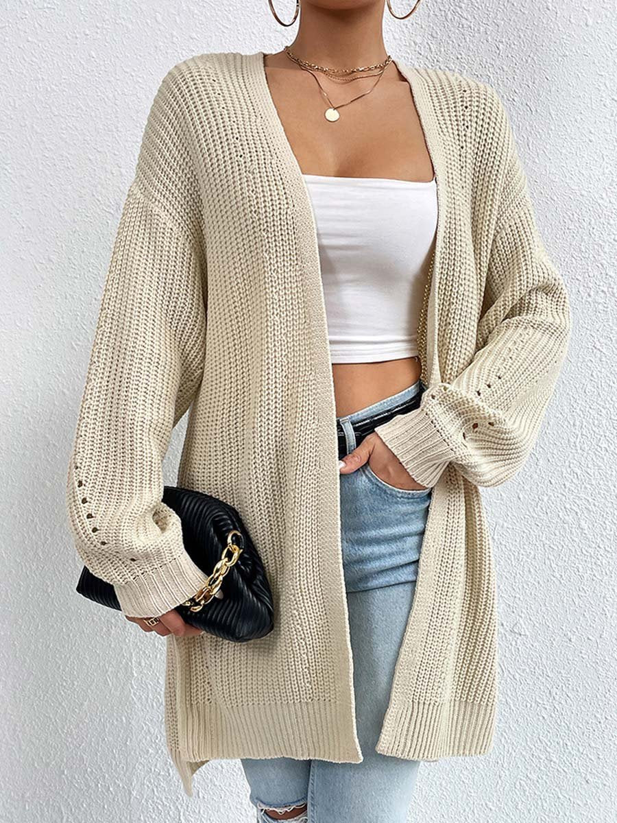 Cardigans douillets | Cardigan mi-long ample col V confortable