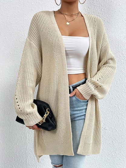 Cardigans douillets | Cardigan mi-long ample col V confortable