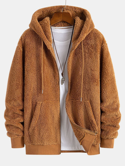 Veste d'hiver chaude pour homme, manteau en peluche