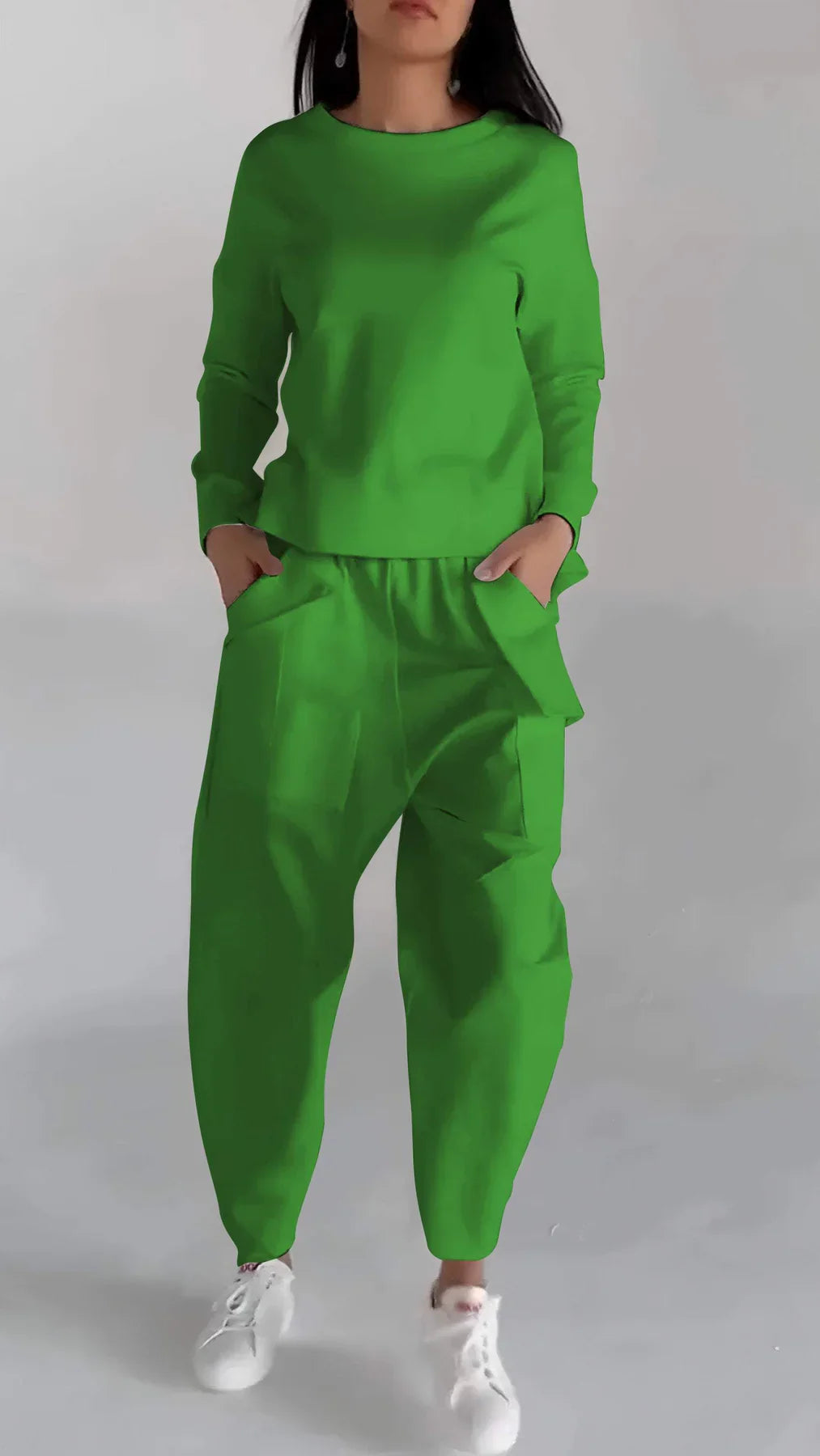 Ensemble deux pièces cachemire femme élégant col rond