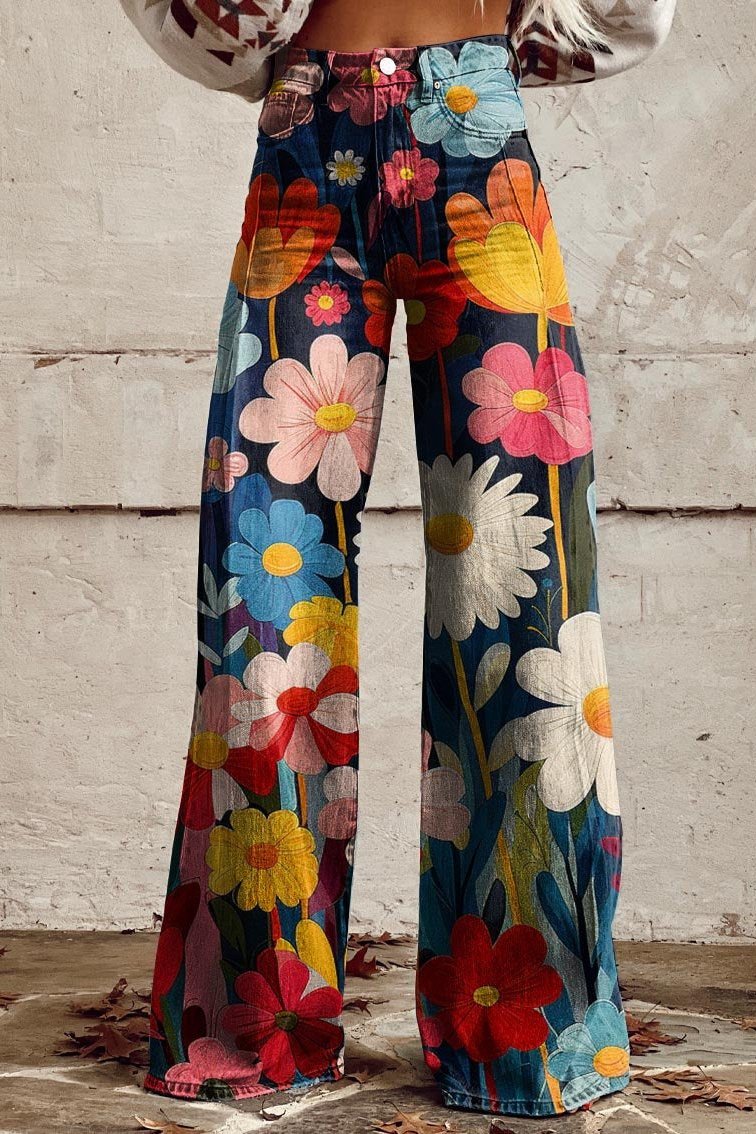 Pantalon élégant pour femmes en tissu évasé