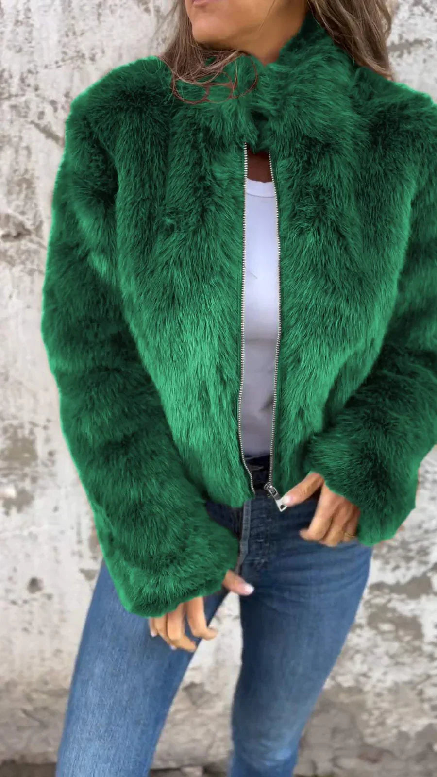 Veste en fourrure élégante pour femme Luxe Confort