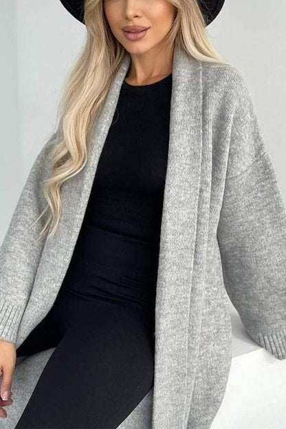 Long cardigan en tricot doux chaud intemporel