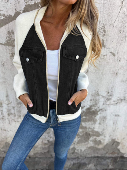 Veste YKK tendance col V décontracté