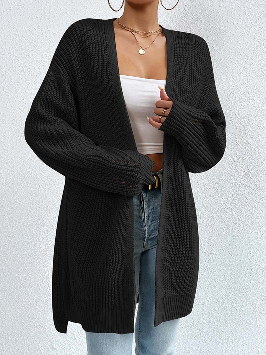 Cardigans douillets | Cardigan mi-long ample col V confortable