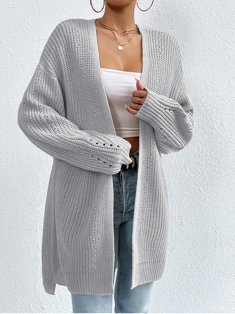 Cardigans douillets | Cardigan mi-long ample col V confortable