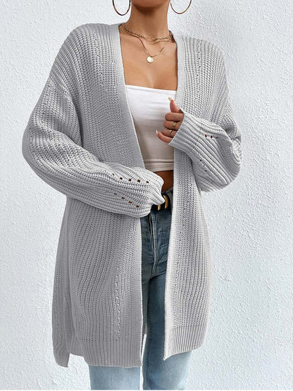 Cardigans douillets | Cardigan mi-long ample col V confortable