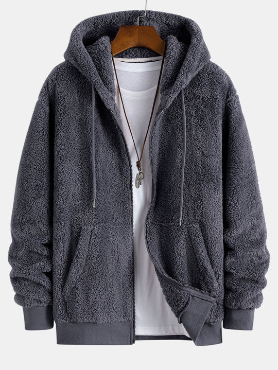 Veste d'hiver chaude pour homme, manteau en peluche