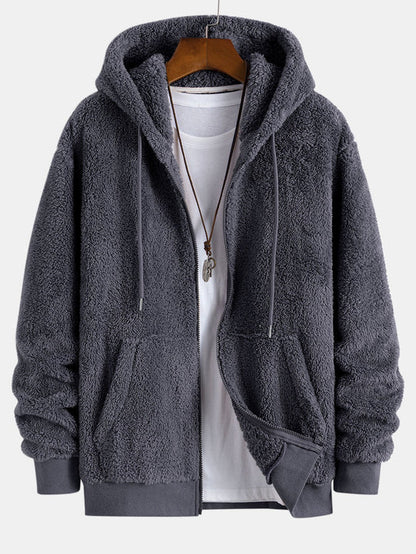 Veste d'hiver chaude pour homme, manteau en peluche
