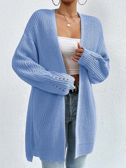 Cardigans douillets | Cardigan mi-long ample col V confortable