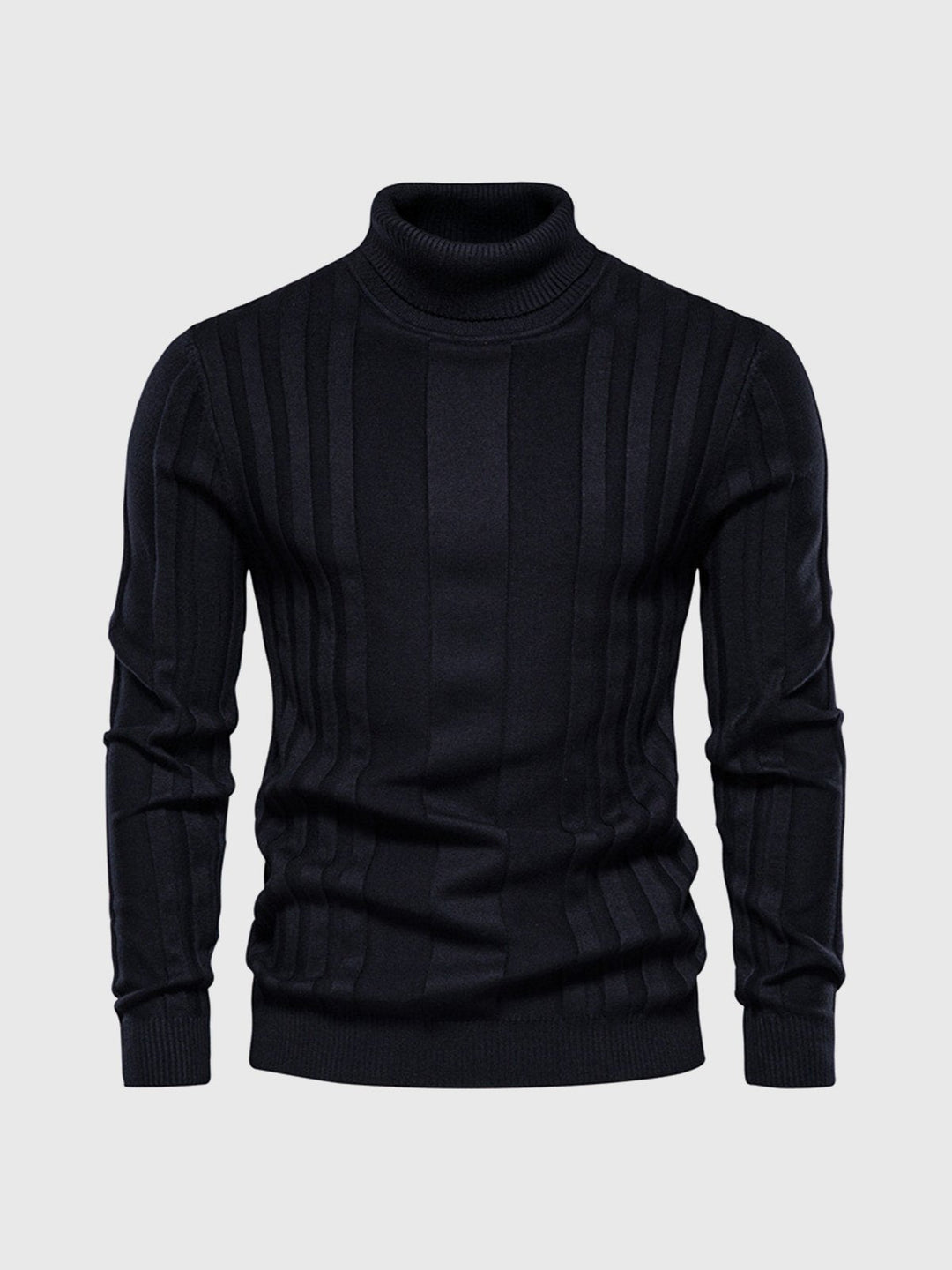Pull-over col roulé rayé pour homme