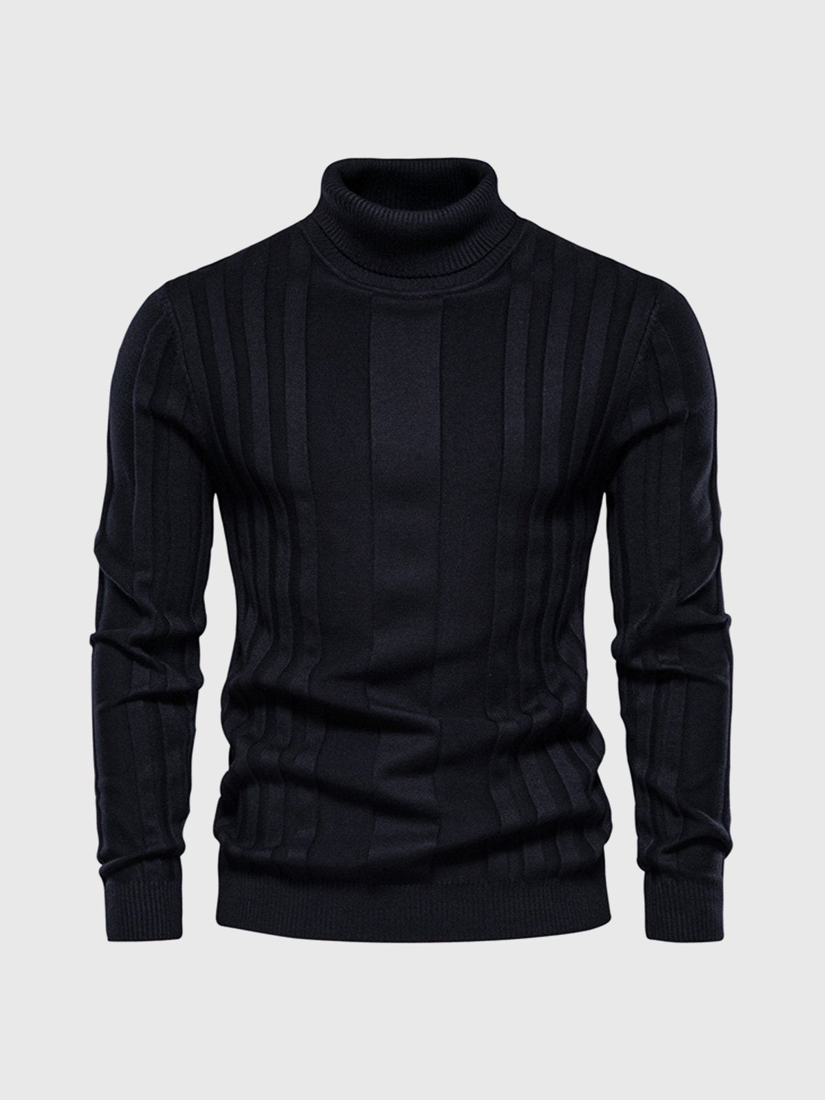 Pull-over col roulé rayé pour homme