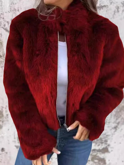 Manteau d'hiver femme beige chaud et élégant