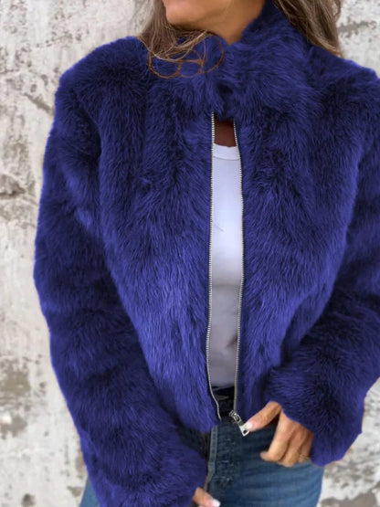 Manteau d'hiver femme beige chaud et élégant