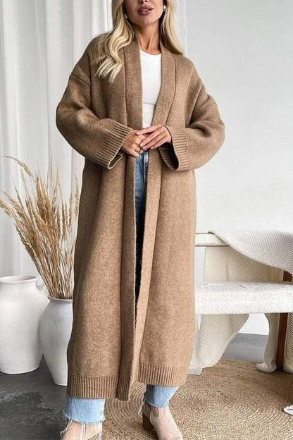 Long cardigan en tricot doux chaud intemporel