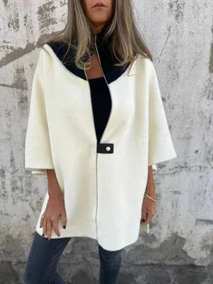 Veste courte chic à col montant et fermeture éclair