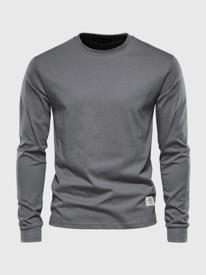Chemise homme coton manches longues col rond
