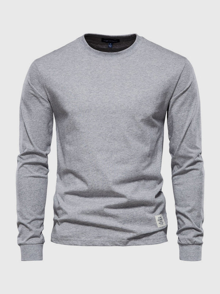 Chemise homme coton manches longues col rond