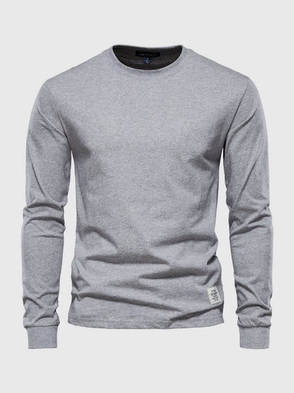 Chemise homme coton manches longues col rond