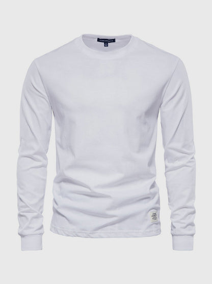 Chemise homme coton manches longues col rond