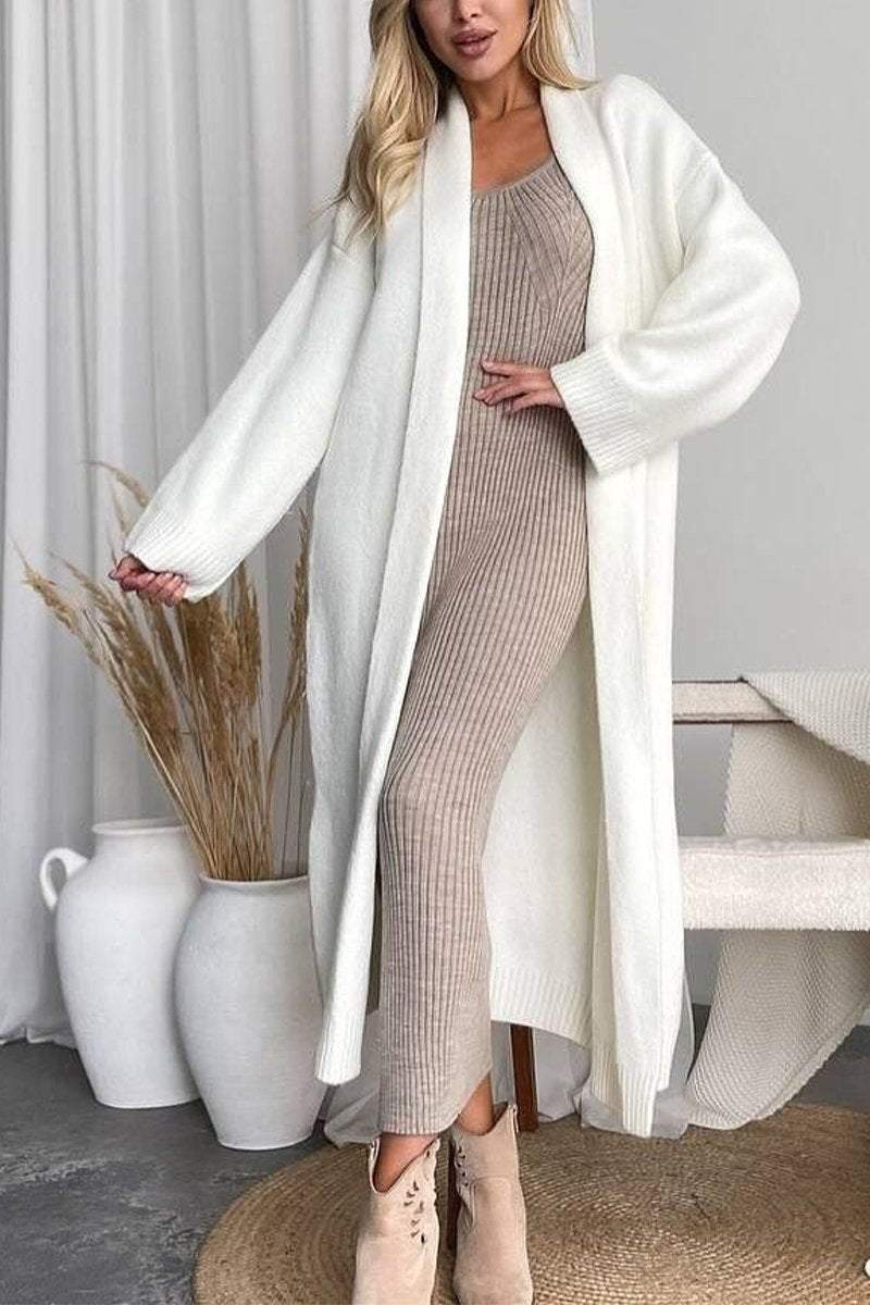Long cardigan en tricot doux chaud intemporel
