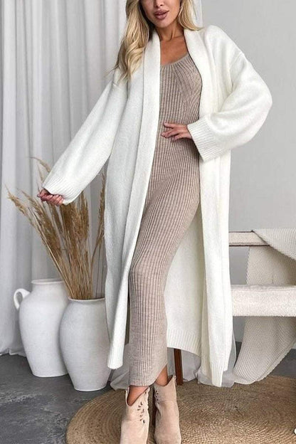 Long cardigan en tricot doux chaud intemporel
