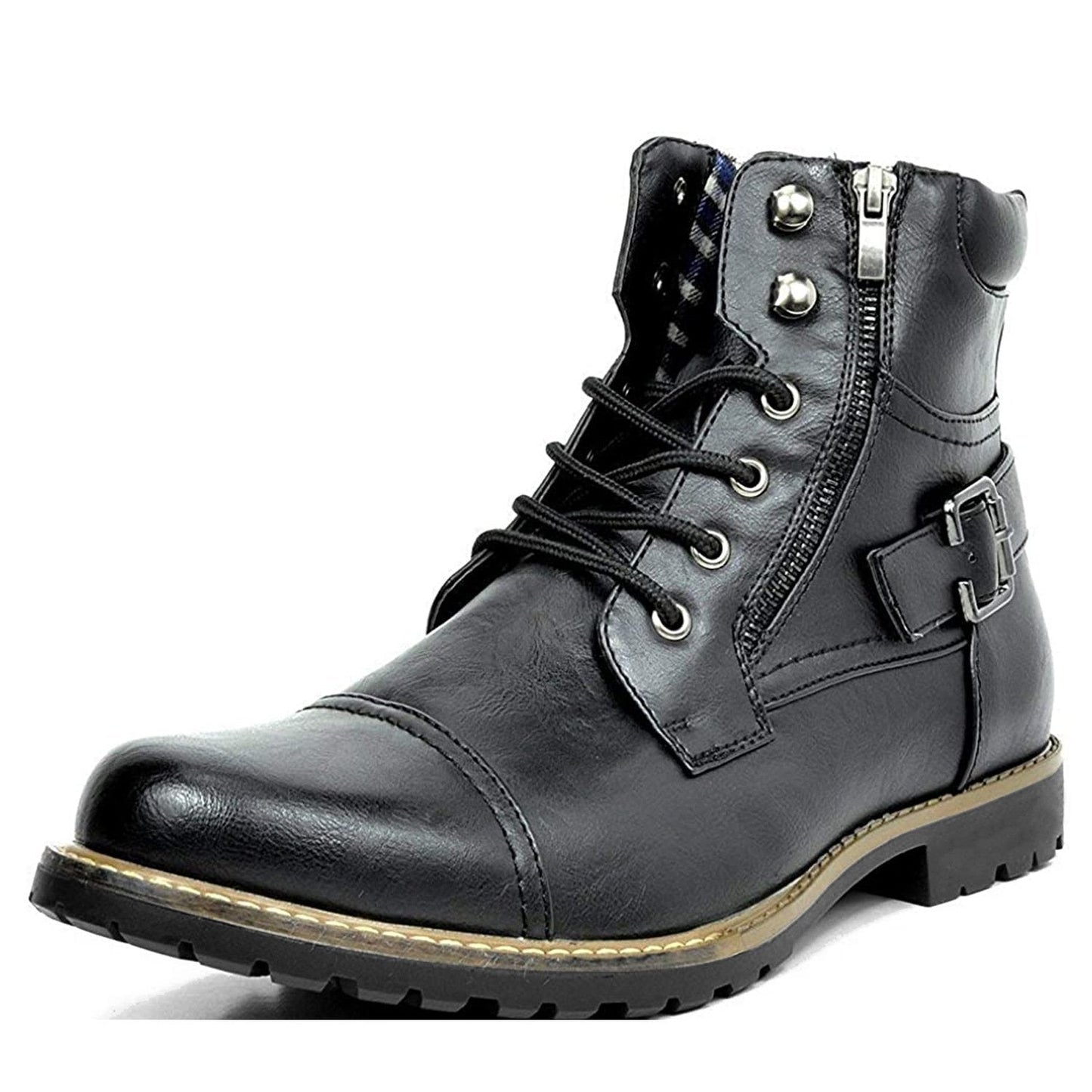 Bottes en cuir style motard