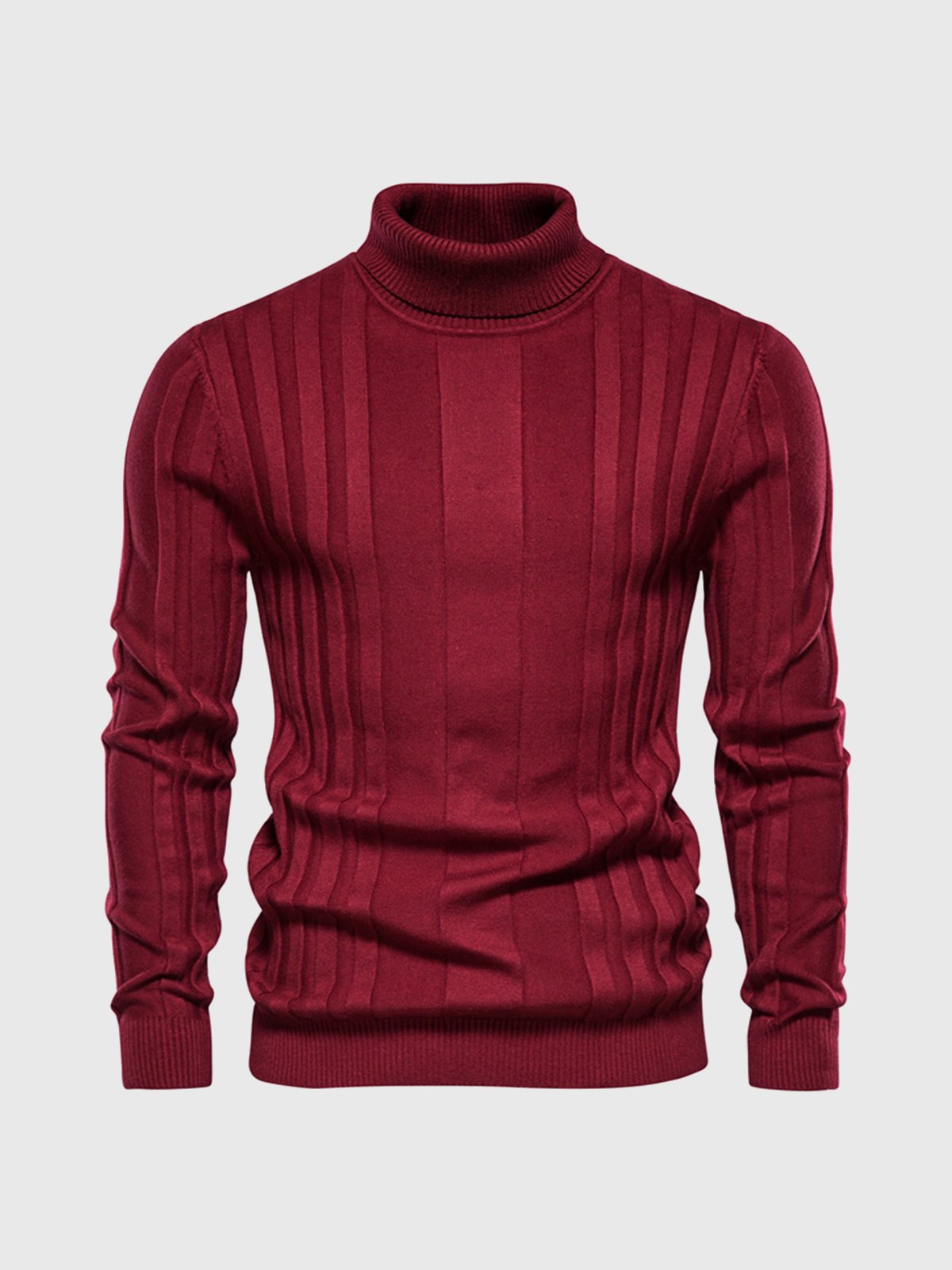 Pull-over col roulé rayé pour homme