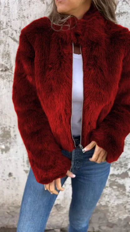 Veste en fourrure élégante pour femme Luxe Confort