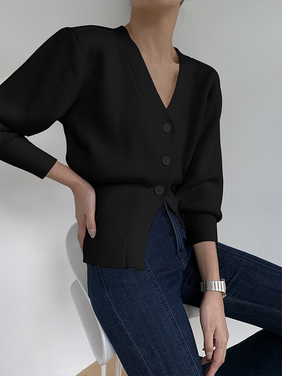 Cardigan Femme Col V Doux