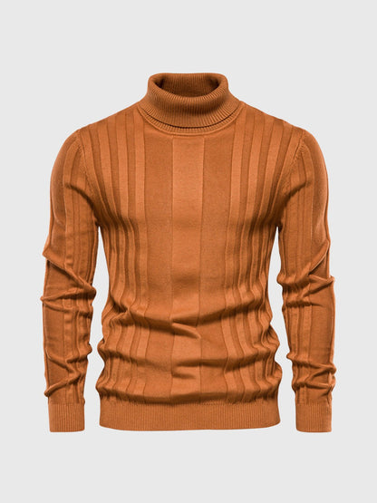 Pull-over col roulé rayé pour homme