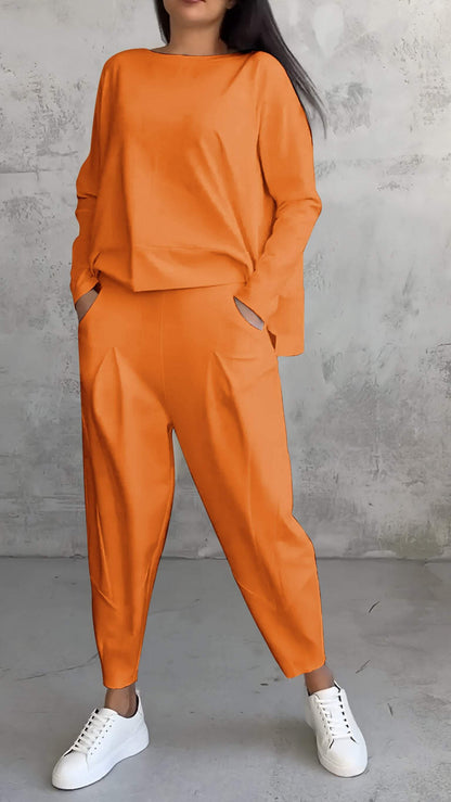 Ensemble de salon ample : Haut et pantalon oversize en maille douce