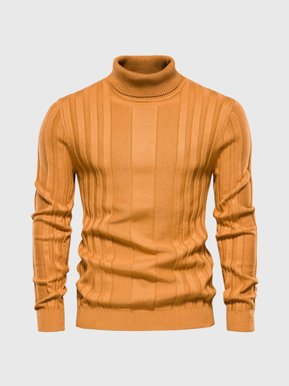 Pull-over col roulé rayé pour homme