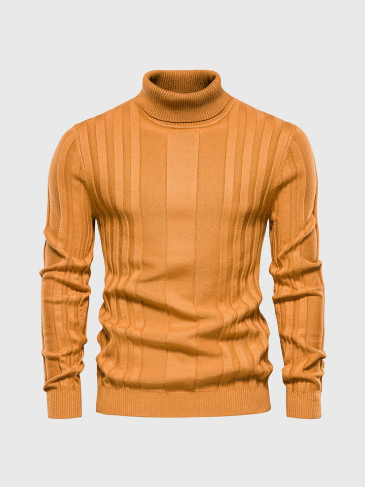 Pull-over col roulé rayé pour homme