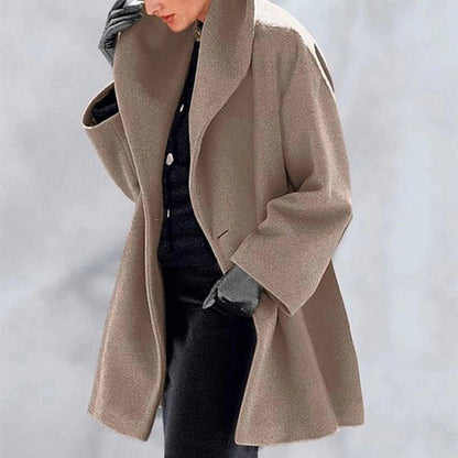 Manteau femme élégant en laine coupe ample