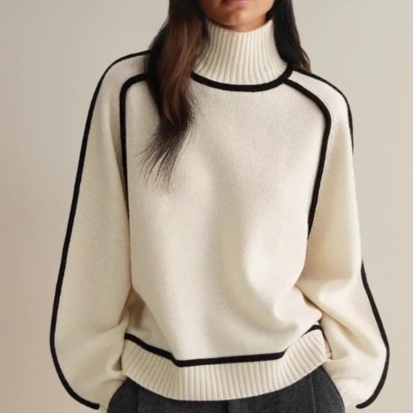 Pull pour femme col montant manches longues