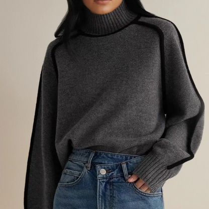Pull pour femme col montant manches longues