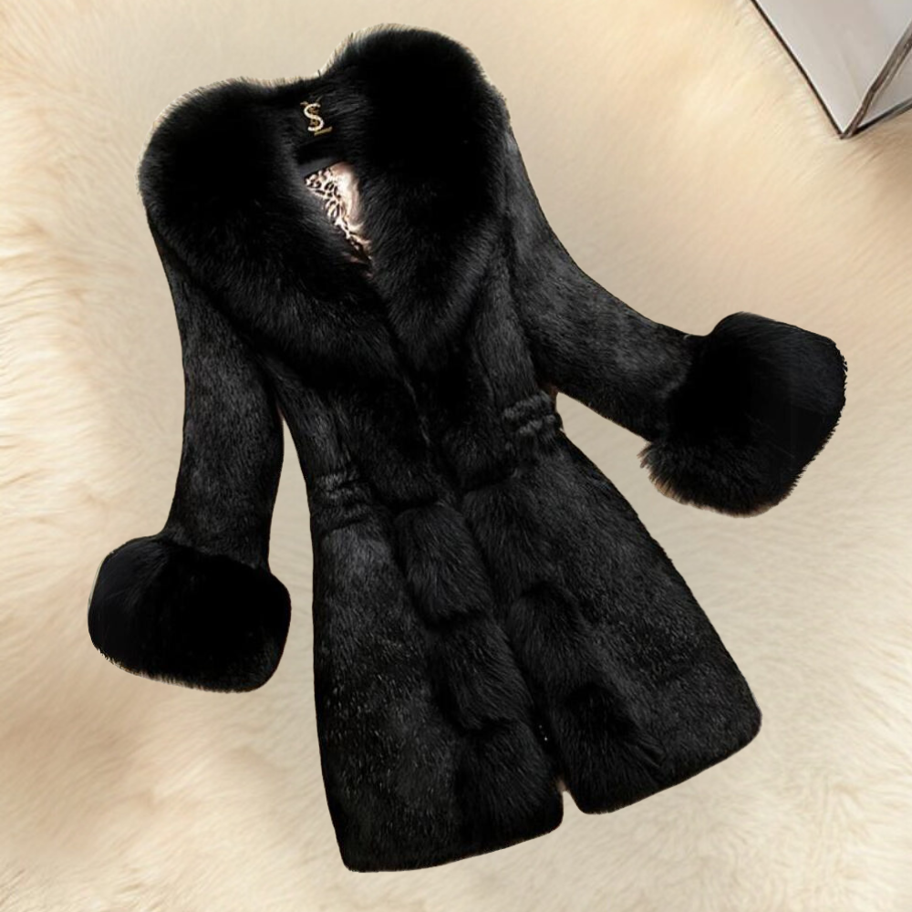 Manteau d'hiver femme aspect fourrure élégant
