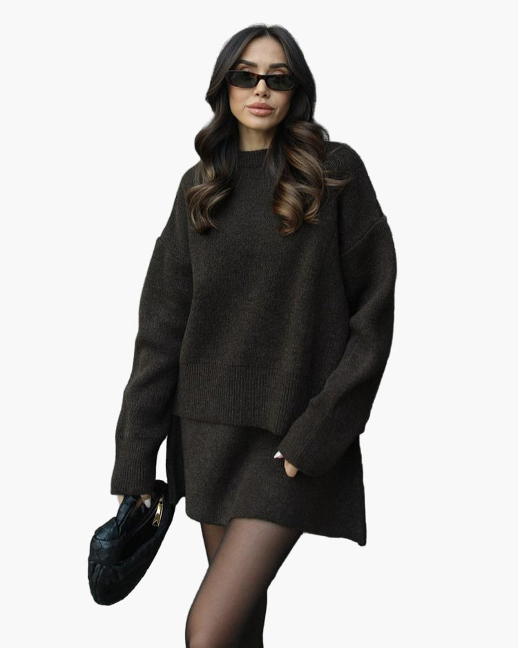Tenue tricotée automne hiver mode élégante