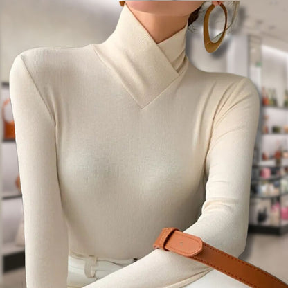 Pulls à col roulé doux en dentelle pour femmes