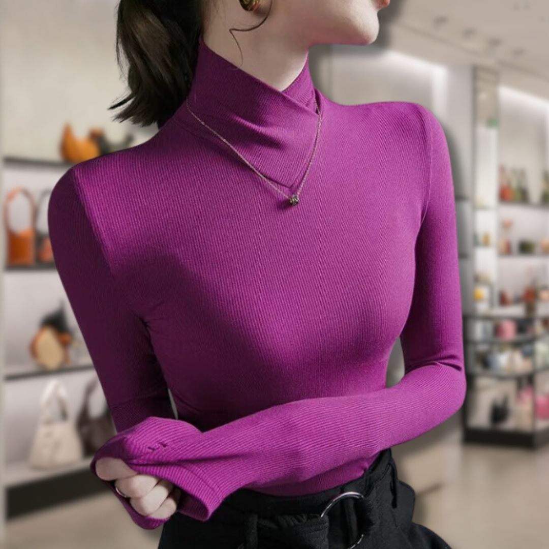 Pulls à col roulé doux en dentelle pour femmes
