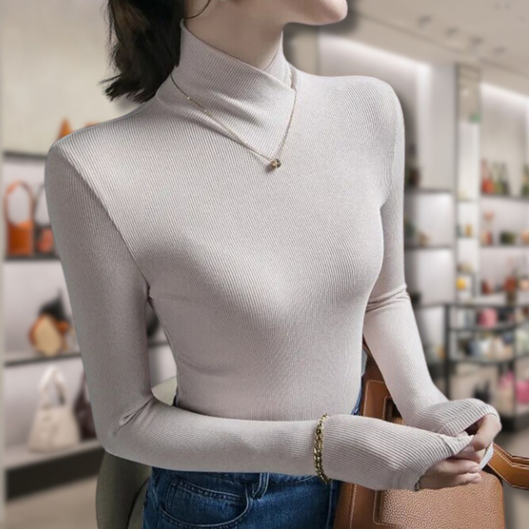 Pulls à col roulé doux en dentelle pour femmes