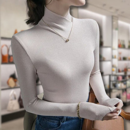 Pulls à col roulé doux en dentelle pour femmes