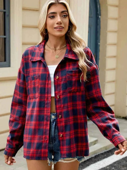 Chemisier chic à carreaux et à lacets pour femme